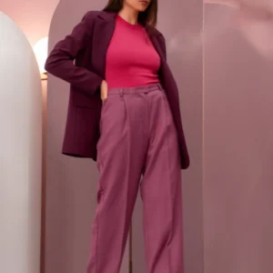 Confident Monochrome Style With Bold Pink and Mauve Vibes