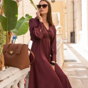 Elegant Floral Printed Shirt Dress with Belt – Summer Maxi Style