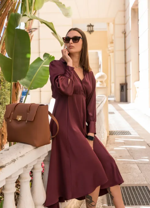 Elegant Floral Printed Shirt Dress with Belt – Summer Maxi Style